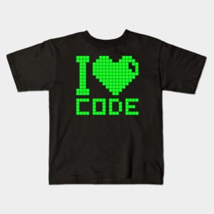 I Love Code Mono Kids T-Shirt